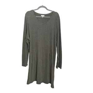 XL • pure Jill • Green Long Sleeve Sweater Tunic *flaw